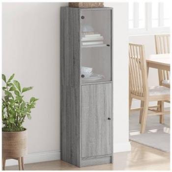 Mobilier salon : Buffet Sonoma Gris 35x37x142 cm – Porte en verre intégrée