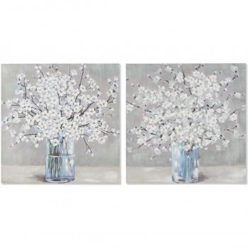 Vaso decorativo Home ESPRIT Shabby Chic 80 x 3 x 80 cm (2 Unità) TU trasparente