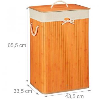 Rettangolo Portabiancheria Bambù 65,5 cm