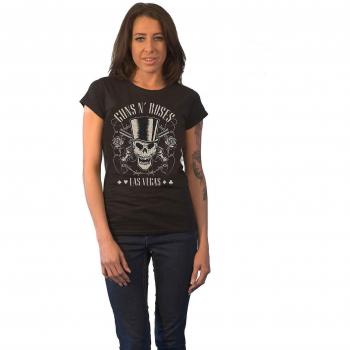 Skinny Fit Negro Guns N' Roses con Estampado de Calavera