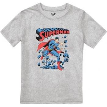 Camiseta Superman Rompe Pared para Niños 5-6 Años Gris