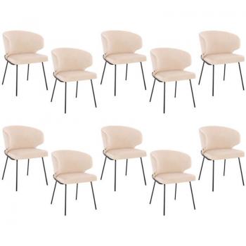 HOME DELUXE Küchenstuhl Samt AMARA 10 Stück