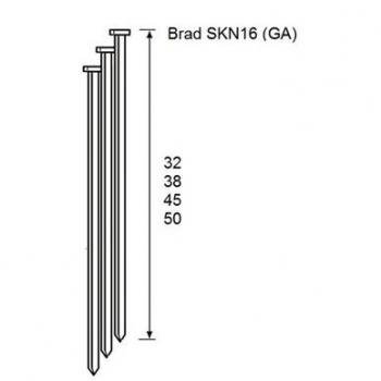 Dutack brads SKN16 CNK 38MM 20° verpakking van 2000 stuks