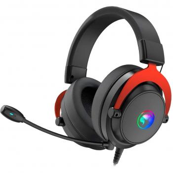 Marvo Scorpion HG9067 7.1 Virtual Surround Sound RGB Gaming Headset with Flexible Omnidirectional Microphone, Black and Red