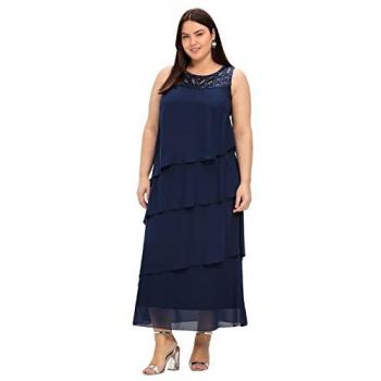 Abendkleid SHEEGO Große Größen Gr. 44, Normalgrößen, blau (marine), Damen