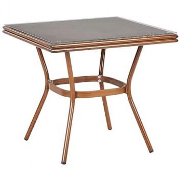 Table de Jardin en Bois Foncé CASPRI II 80 cm