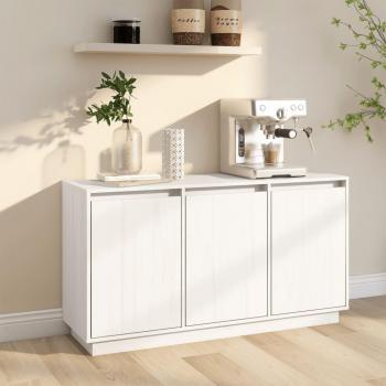 Solid Wood Pine Sideboard 111x34x60 cm in White, Vidaxl