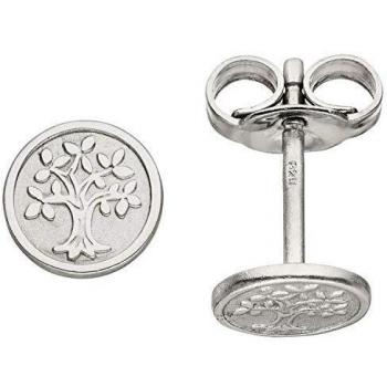 Ohrstecker Lebensbaum 925 Silber Damen Ohrringe mattiert