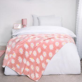 OHS Ultra Soft Daisy Print Throw