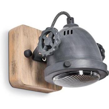 Hofstein Wandleuchte »Biati« elegante Wandlampe aus Grau und Braun