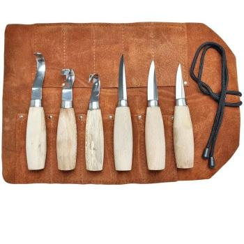 BEBKIT1 Precision Whittler – 6‑Piece Set with Leather Carrying Roll