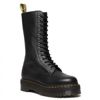 DR MARTENS Botte Montante Femme – Cuir Pisa Noir, taille 37 – Modèle QUAD
