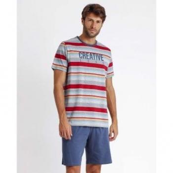 Origami Blue Short Sleeve Pigiama Adamas S