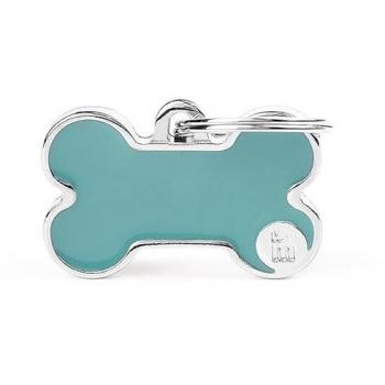 Medaglietta MyFamily Per Cani, Design Ossatura Azzurra S