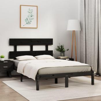 Cama cruzada de madera negra 180x200 cm Super King