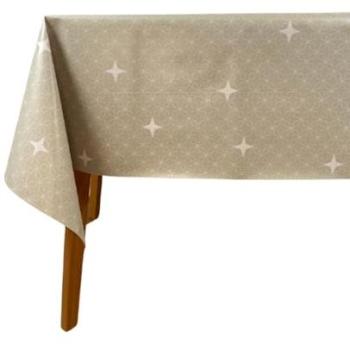 Mantel Resistente a Manchas Estrellas Beige 140cm