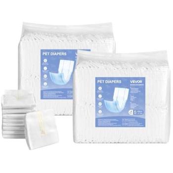VEVOR Male Dog Wraps with Wetness Indicator – 360° Leak‑Proof Belly Bands, 96 Count