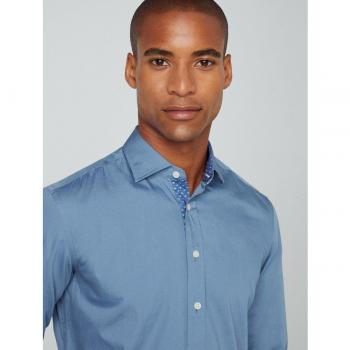 Camisa Tencel Multi Trim azul Hackett London para hombre