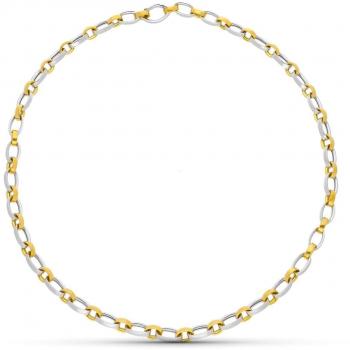 Chapa Oro 925 Ley 40 cm Gargantilla Tríptica