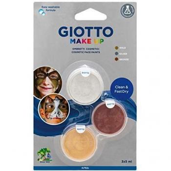 Tris ombretti cosmetici GIOTTO Make Up oro, argento, bronzo conf. 3 pezzi 475400