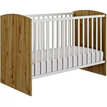 Lit bébé en bois avec tiroirs et pieds de vache, Arthur, 60x120 cm