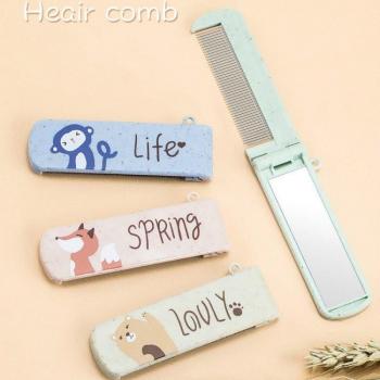 Folding Hair Comb with Mirror