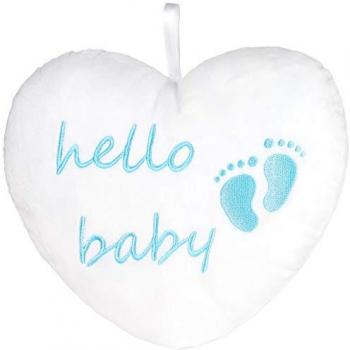 BRUBAKER Herz-Kissen Plüsch Hello Baby 25