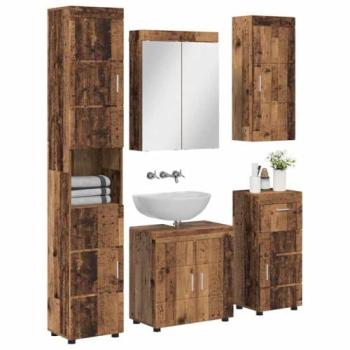 Old Wood Tulum Bathroom Cabinet Ensemble – Engineered Wood with Door
