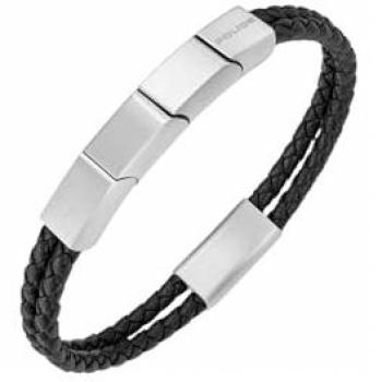 Police Herrenarmband Set – Lederkette mit Edelstahldetails