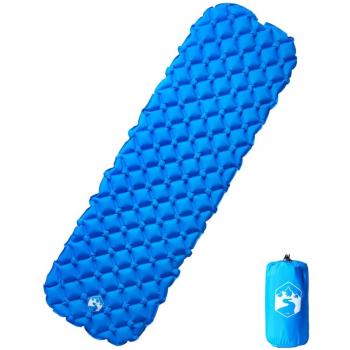 Materasso Campeggio Gonfiabile Blu Marino 1 Persona 190x58x6 cm