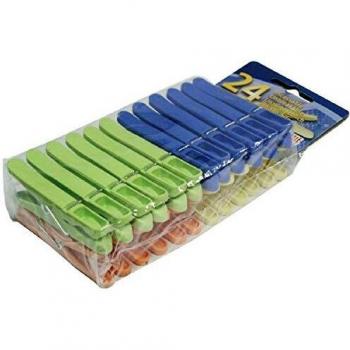 Coffret de 24 pinces à linge multicolores