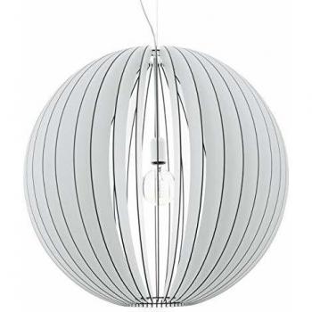 White Cossano Pendellicht – EGLO Holzlampe 70 cm