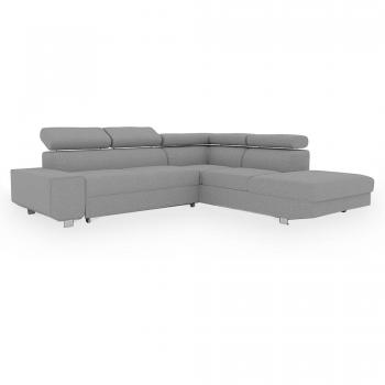 Canapé d'angle contemporain 6 places gris clair
