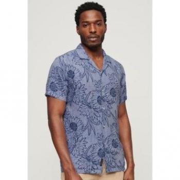 Chemise Lin Superdry Col Ouvert Print Botanique XL