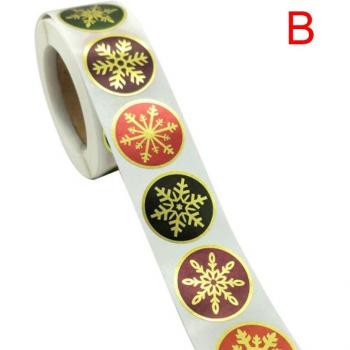 500 Count Round Snowflake Stickers