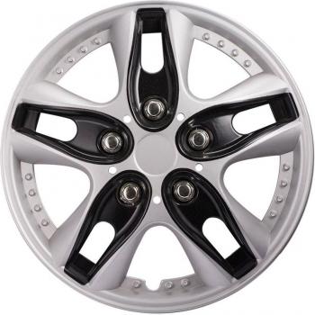 13 Zoll Auto‑Rad‑Trimmen Hubcover – schwarz/argent, 4 Stück aus ABS