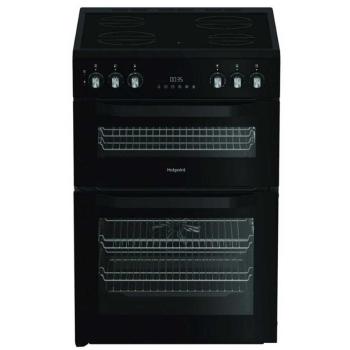 Hotpoint HDE6VDC2B1 60cm Wide‑Format Dual‑Oven Cooker – Black Ceramic Finish