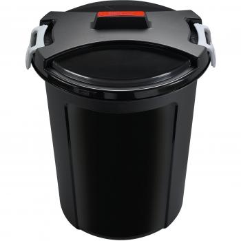 Entsorgungstonne 75 l, rund, mit Deckel, 65 cm hoch, schwarz