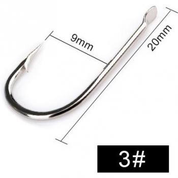 FTK Flat Fishing Hooks 100pcs Size 1#-10#