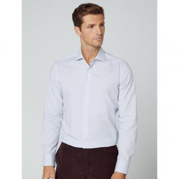 Hackett London Camisa Slim Azul con Cuadrícula