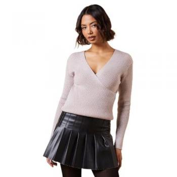 Womens Rose XL Tall Wrap Knit Top