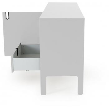 Tenzo UNO Sideboard 8555-001, 2 Türen, 3 Schubladen, Weiss lackiert, MDF, matt, Soft-Close, 86 x 171 x 46 cm