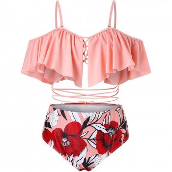 Wire-Free Plus Size Floral Bikini Set