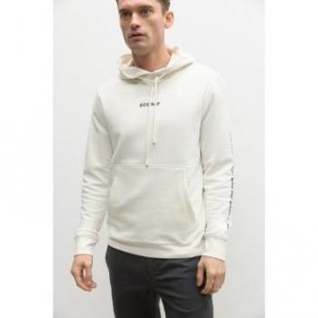 Sudadera Actioalf blanca de hombre oversize con capucha ECOALF