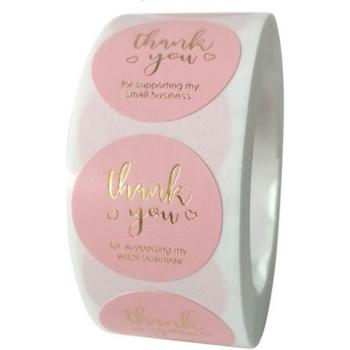 Sticker de remerciements mariage, or argent – 500 exemplaires