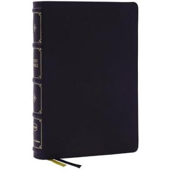NKJV, Large Print Thinline Reference Bible, Blue Letter, Maclaren Series, Leathersoft, Black, Comfort Print