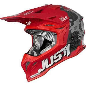 Just1 J39 Kinetic Casco motocross Camo Nero Rosso XS