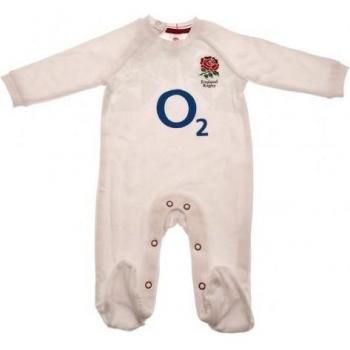 England RFU Tutina Notturna per Neonati 2024 9-12 Bianco-Rosso