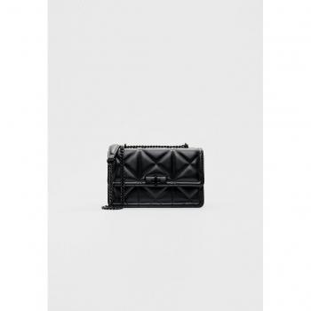 Stradivarius Quilted Crossbody Bag in Black One Size