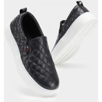 Stylish Black White Quilted Trainer for Women